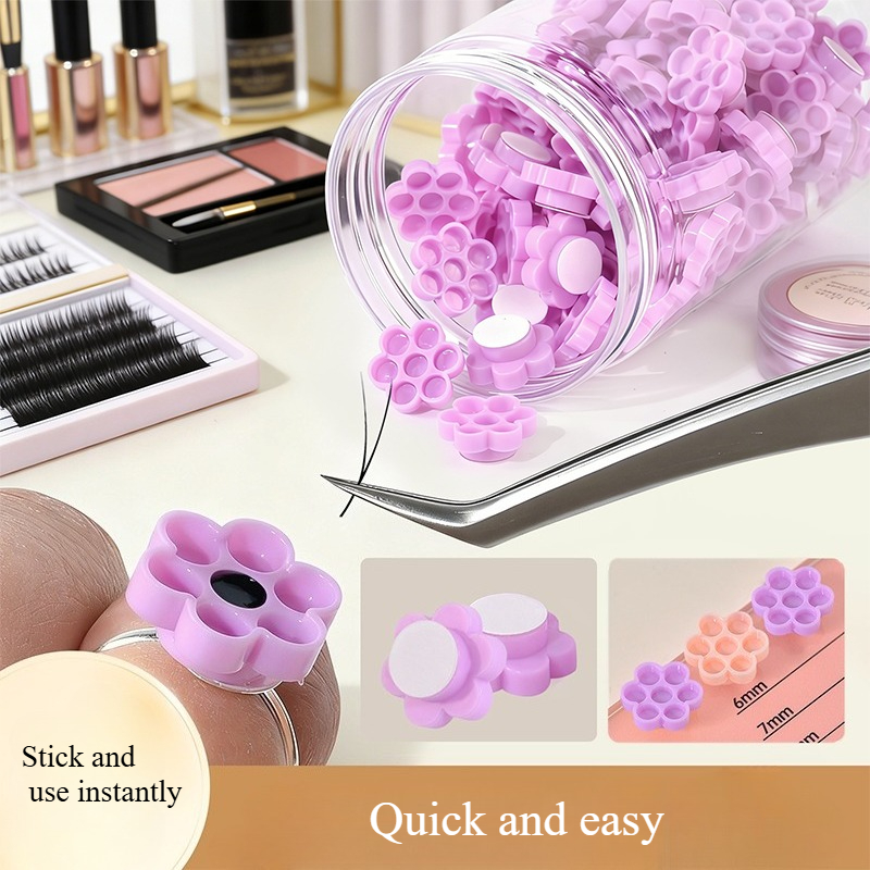 Eyelash Extension For Beginners - 120pcs Eyelash Extension Glue Holder Honeycomb