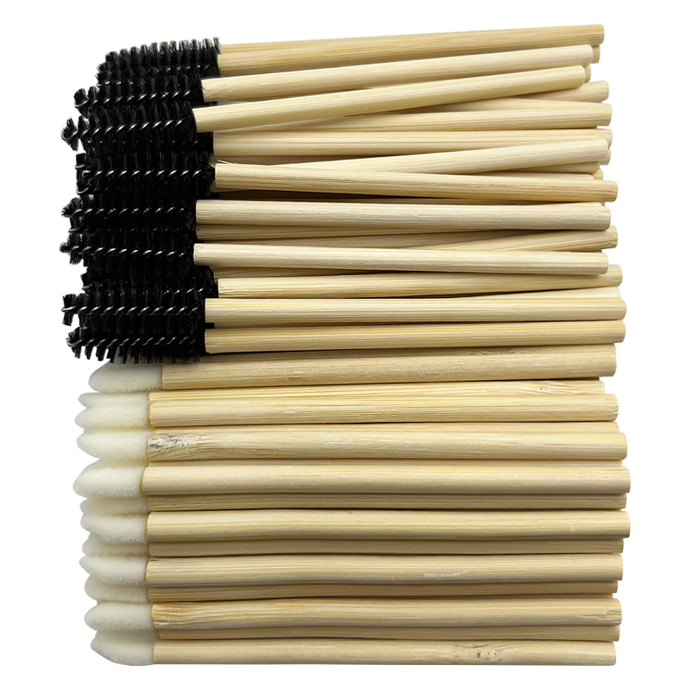 Eyelash Extension For Beginners - 50/100pcs Lip Brushes Kits Bamboo Handle